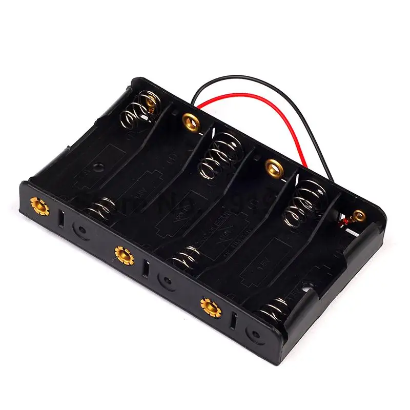 1pcs New 6 x 1.5V AA 2A CELL Battery Batteries Holder Storage Box 9V Case With Lead Wire