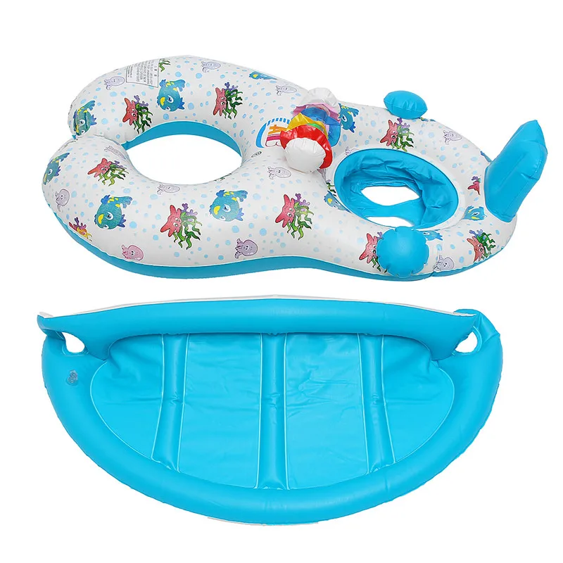 Baby Inflatable Pool Float Neck Ring With Subshade Mother Children Swim Circle Inflatable Safety Swimming Ring Float Seat