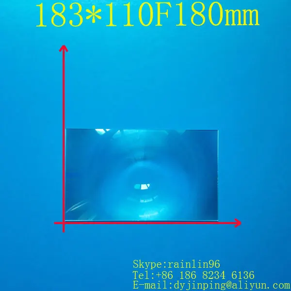 

Free shipping Mobile DIY projection screen projector with 7 inch fresnel lens 183*110MM focal length 180 MM Custom made