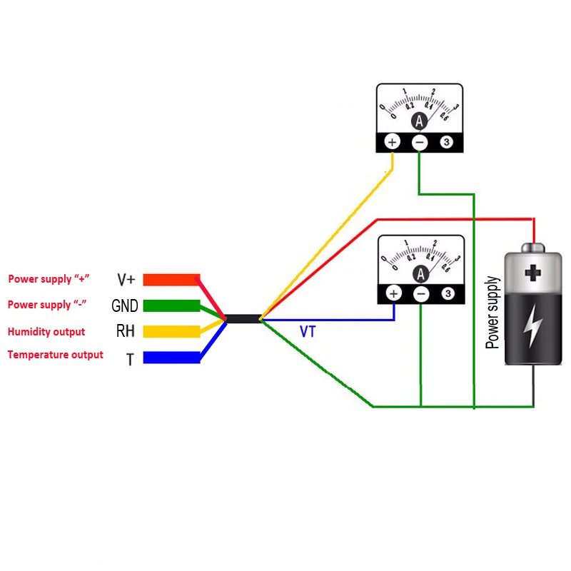 4-20mA tabung pemancar suhu dan kelembaban, konverter sinyal humiture sensor suhu dan kelembaban output sinyal analog