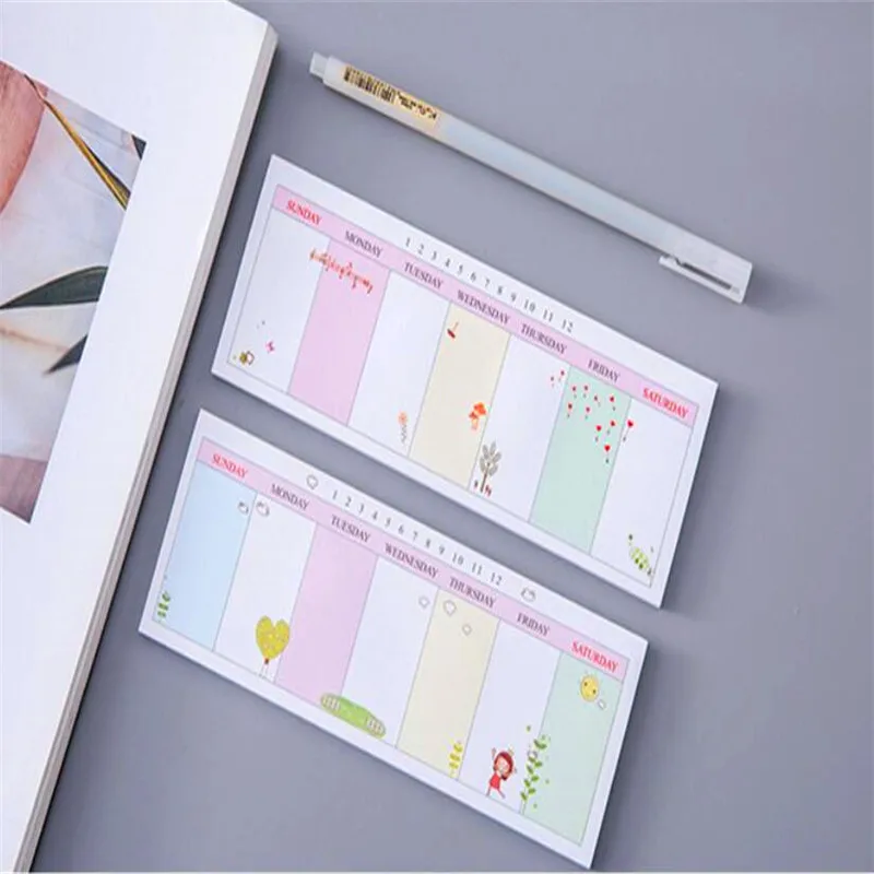 1PCS Weekly Plan Can Be Tattoo Stickers Work Study Memorandum Schedule This Label Stickers Notebook Stationery