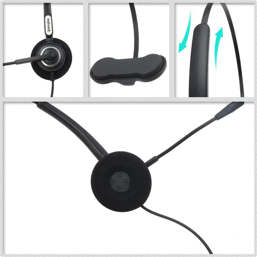 VoiceJoy office headset with RJ9 plug phone headset for AVAYA Phones 1603 1608 1616 2402 2401 2420 4601 9610 9620 9630 9640 9650