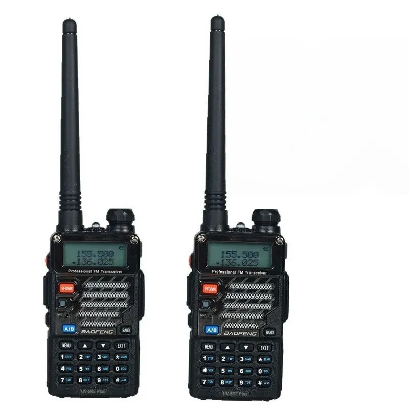 Bộ 2 Bộ Đàm Baofeng UV-5RE Bộ Đàm 2 Chiều Đài Phát Thanh FM VOX Màn Hình Hiển Thị Kép Đài Phát Thanh Comunicador 5W 128CH UHF CB đài Phát Thanh Đàm Baofeng UV-5R Plus