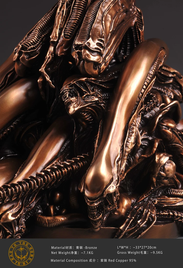 Artigianato Ogrm AVP Alien Busto Takeya Takayuki Alien Mucchio Replica del Metallo del Bronzo Statua Scultura Astratta Figurine Pre Ordine