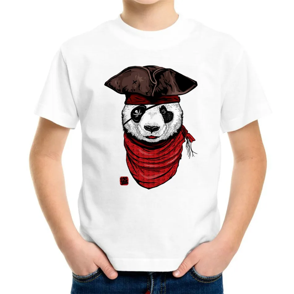 Joyonly 2018 New Style Boys Girls 3D T-shirt Happy Pirate Panda Lovely Animal Printed T shirt Kids Baby Summer Cool Tops 4-20Y