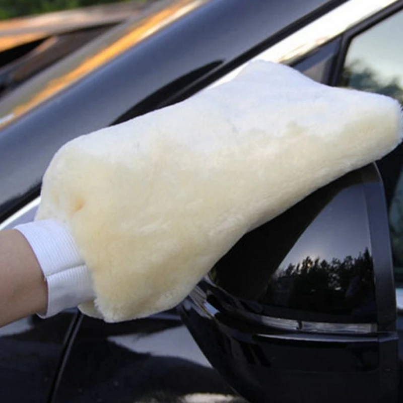 1 Pcs Wool Soft Car Washing Gloves Cleaning Brush Microfiber Plush Mitt Car Wash Glove Towel Detailing Brushes Sponge Tools