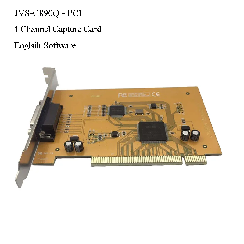 JVS-C890Q 4 Channel PCI Video Capture Card VHS To DVR Boards Phone Remote Surveillance Monitoring Video Recording Adaptor Cards