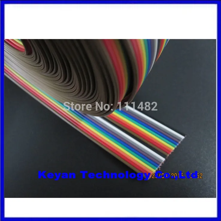 ribbon cable 20 WAY Flat Color Rainbow Ribbon Cable wire Rainbow Cable 20P ribbon cable 1.27MM pitch 5meters/lot IN STOCK