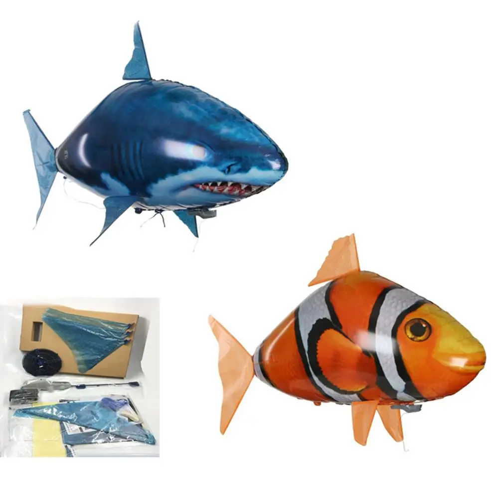 Remote Control Flying Air Balloons Shark Toys Air Swimming Fish Infrared RC Nemo fly Clown Fish Kids Gifts Party Robots NO GAS