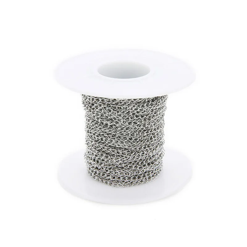 LOULEUR 10 Yard/roll 2/2.5/3mm Women Necklaces Chain Stainless Steel Gold Color Necklace for Men Bracelets Jewelry Making