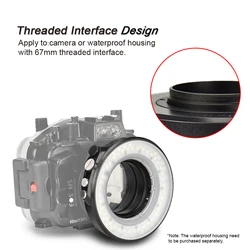 SL-108 67mm Waterproof Underwater Diving LED Ring Light Macro Ring For Olympus TG-5 TG5 TG-4 Sony A7 II A7R II Fujifilm X100F