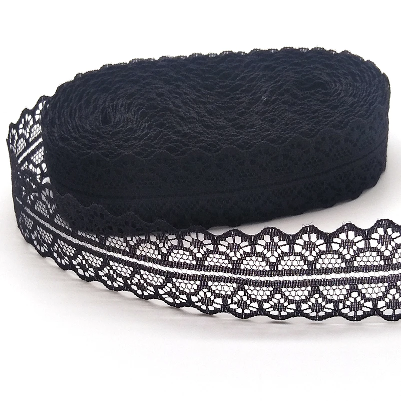 High quality 10 yards Lace Ribbon Tape Width 28MM Trim Fabric DIY Embroidered Net Cord For Sewing Decoration African Lace Fabric