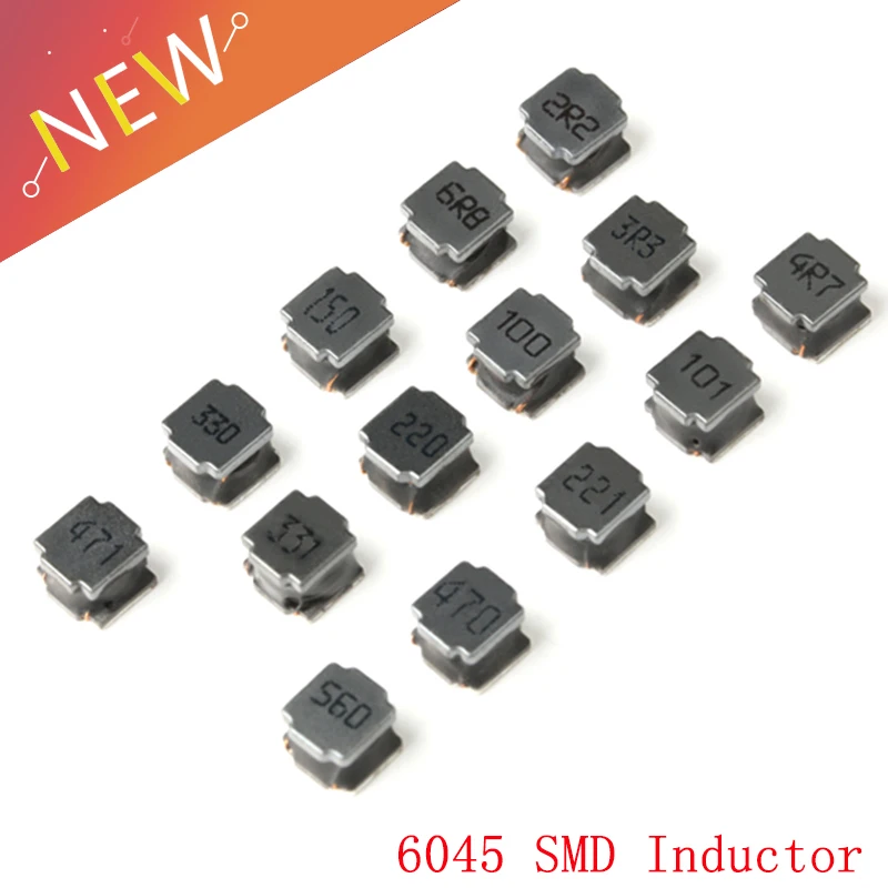 70Pcs=14 Values SMD 6045 Power Inductor 2.2UH-470UH Chip Inductors High Quality 6045 Wire Wound Chip winding inductance