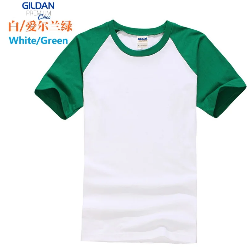 GILDAN 765000 Men 100% Cotton T-shirts Patchwork Short Sleeve T Shirt Mens Tops Tees Basic TShirts Customized Logo Printing