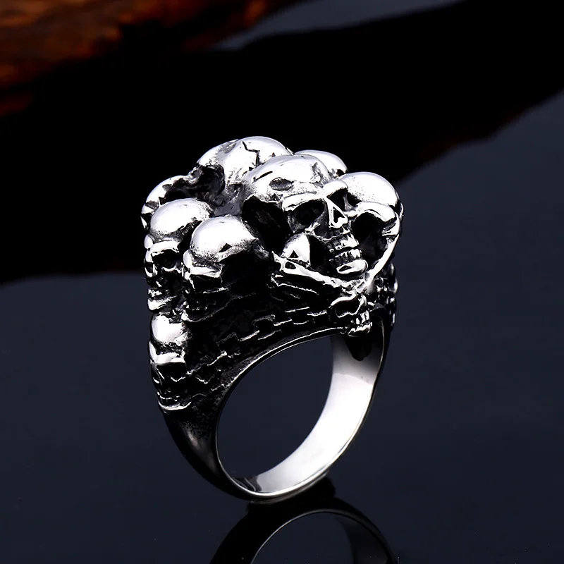 Beier 316L Stainless Steel Punk Skull Men\'s Ring Unique Design High Quality Jewelry LLBR8-681R