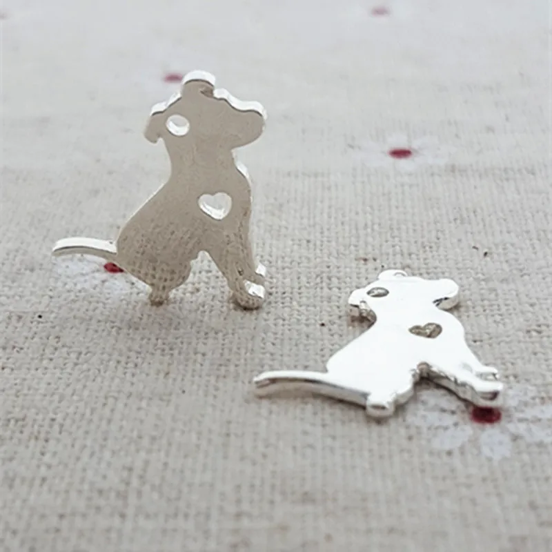 High Quality 10 Pieces/Lot 16*21MM Gold and Silver Color The bull mastif dog Charms Animal charms For Jewelry Making