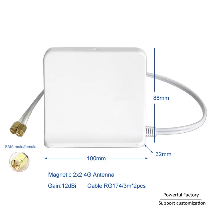 698-2700Mhz Omni Indoor Magnetic Base Lte Wifi White 2x2 Mimo Antenna 4G