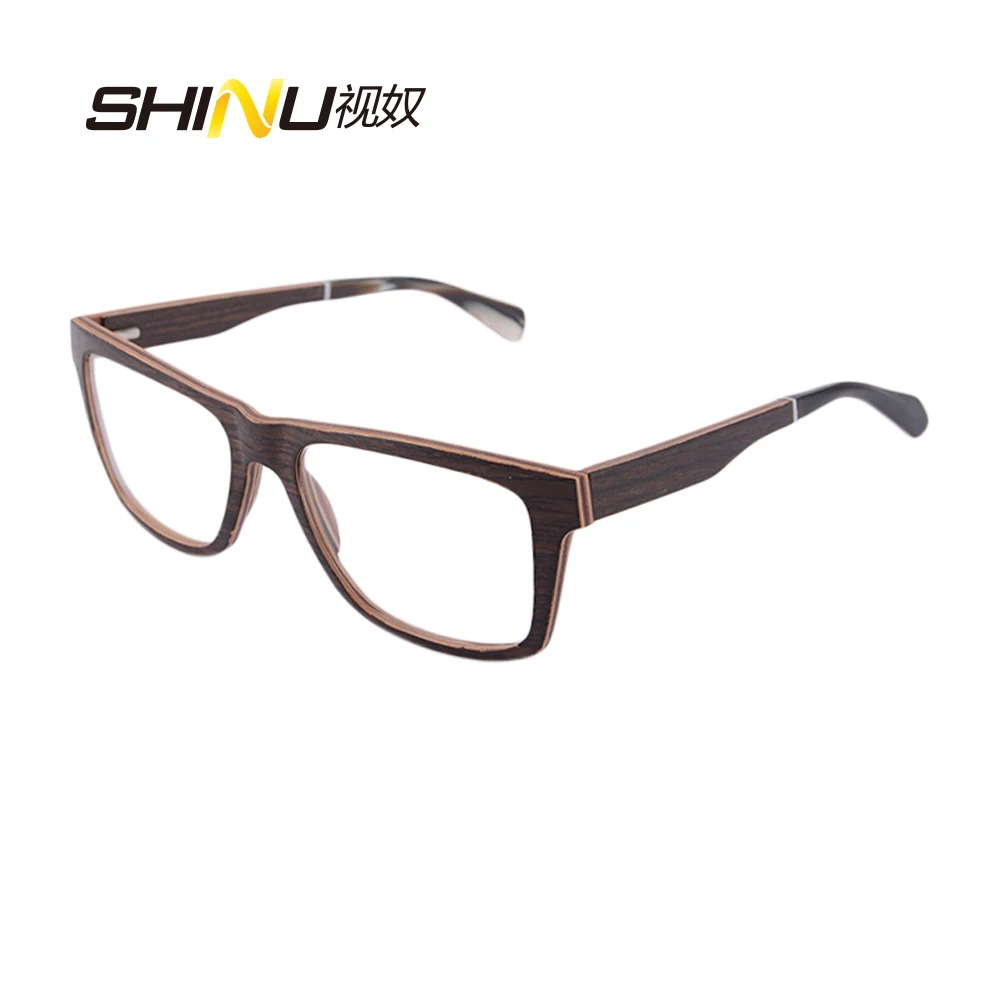 

SHINU Retro Myopia Glasses Frames Brand Men Women Eyeglasses Optical Spectacle Glasses black walnut frame expensive customized