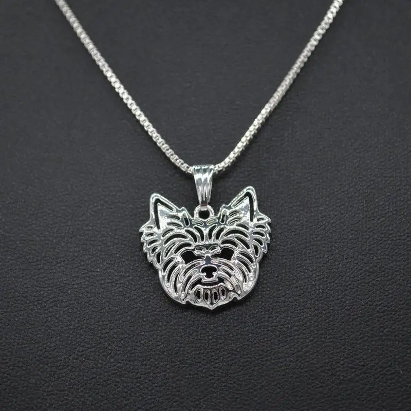 Female Yorkshire Terrier Pendant Necklaces Lovers Alloy Dog Necklaces For Women