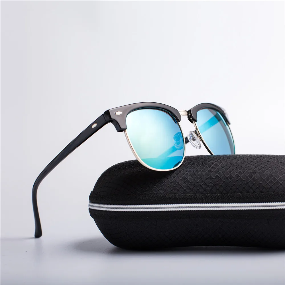 Half Metal Fashion Sunglasses Men/Women Brand Designer Retro Rivet High Quality Lens Classic Sun Glasses Female Oculos UV400