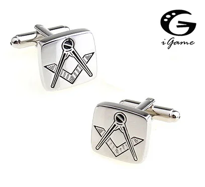 أزرار أكمام جديدة للبيع بالتجزئة بسعر المصنع من iGame للرجال من مادة النحاس أزرار أكمام بتصميم شعار ماسوني ماسوني #1