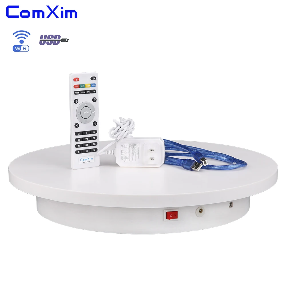 ComXim 40cm 15.7in Remote,WIFI,USB Rotating Electric Photography Turntable,Display Stand for Products Jewelry Display