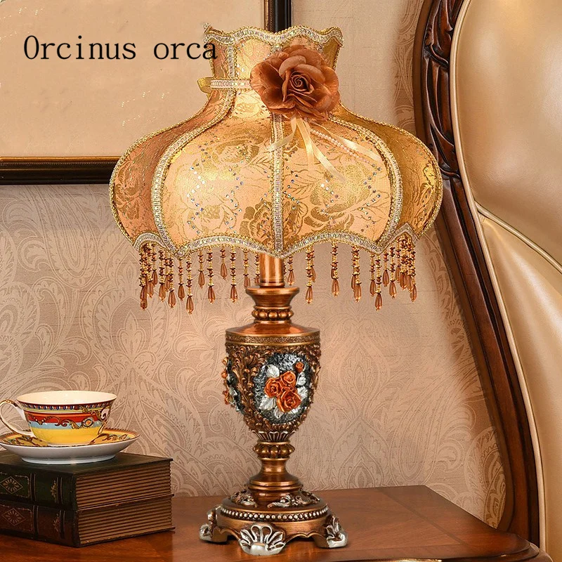 European classical bedroom bedside lamp complex creative Nordic luxury American decorative art study lamp Postage free