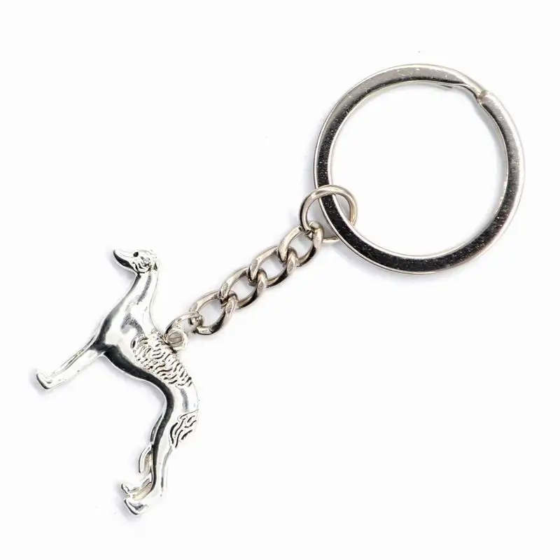 Hot Sale Women\'s Alloy Pendant Key Chains Lovers\' Standing Whippet Jewelry Dog Key Chains