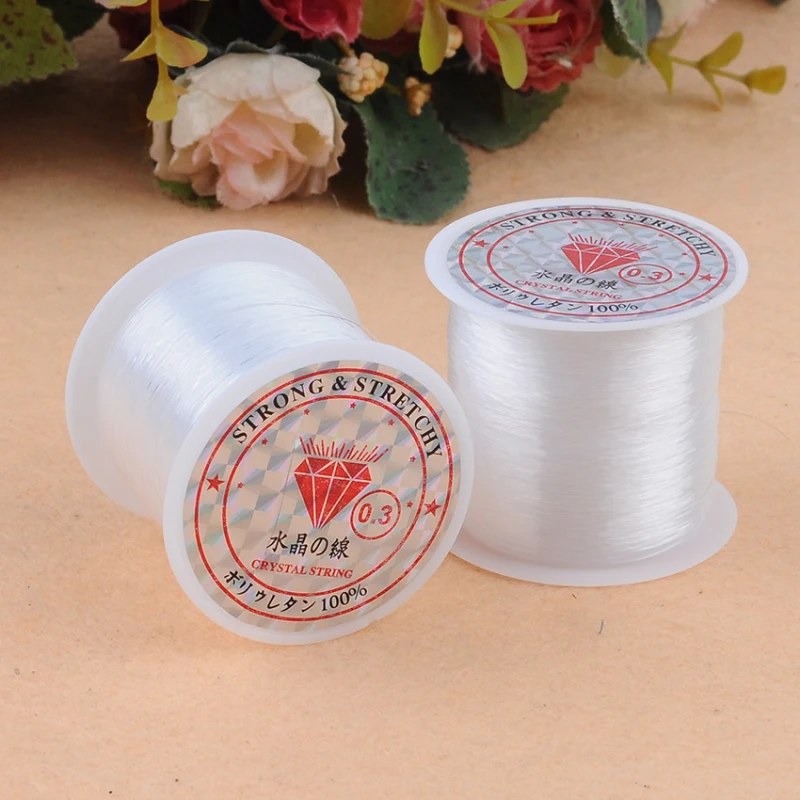 1Roll DIY Beaded Accessories Transparent Nylon Line Manual Line Crystal Rope No Elasticity Line For Jewelry Making