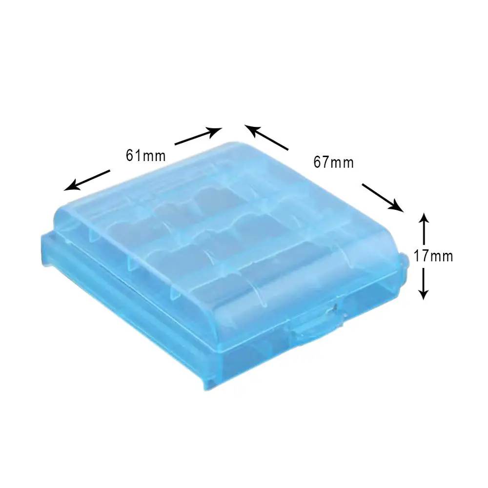Verveguud caixa de plástico para bateria portátil, 5 peças, suporte de caixa de armazenamento para pilhas aaa/aa recarregáveis, cobertura total