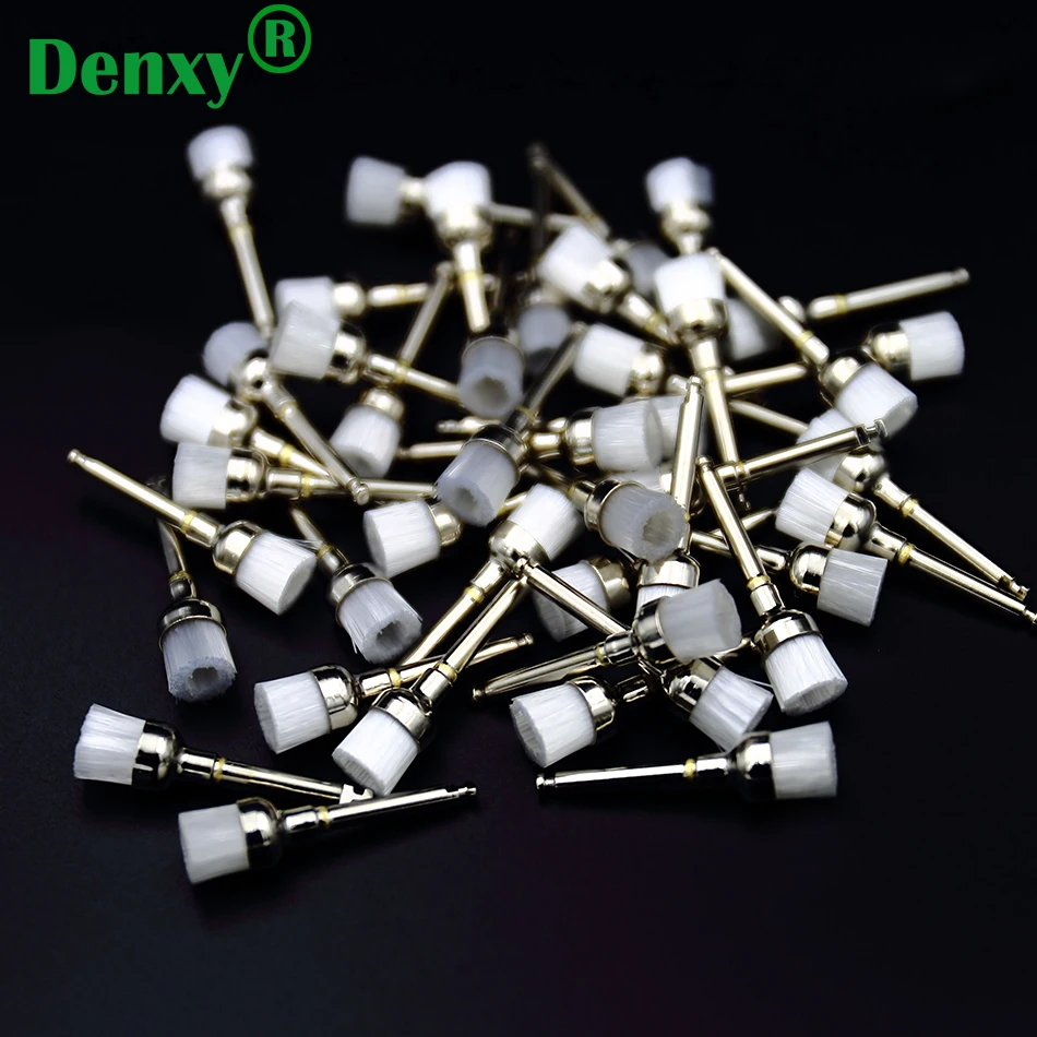 Denxy 200pcs  Dental Nylon Polishing Brush Bowl Shape Dental Prophy Brush Whitening Dental handpiece Orthodontic Bracket