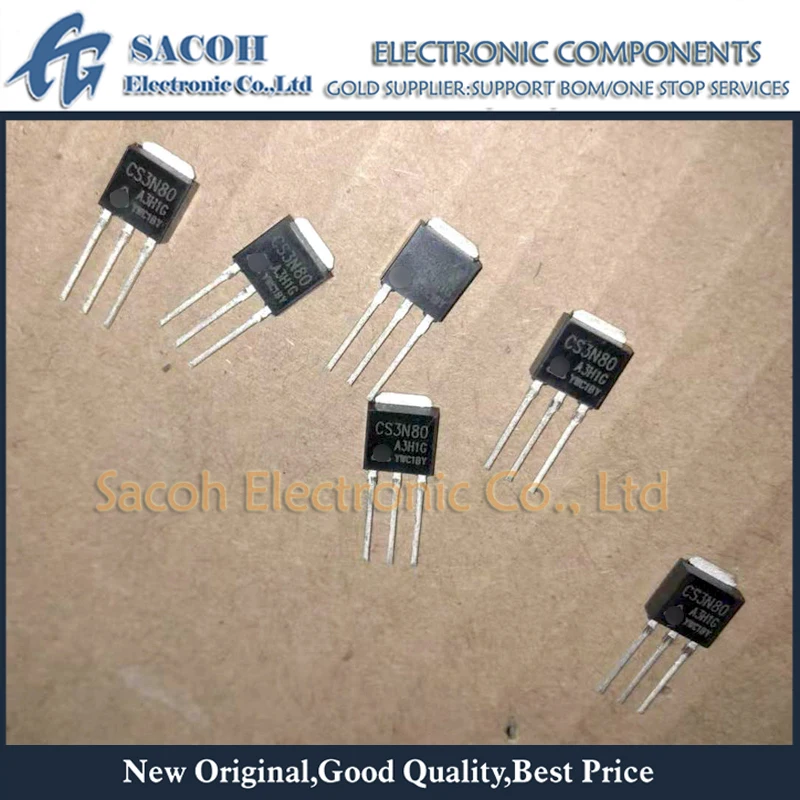 

Refurbished Original 10Pcs/Lot CS3N80 CS3N80A3 OR CS3N80A8 OR CS3N80F OR CS3N80FA9 TO-251 3A 800V Power MOSFET