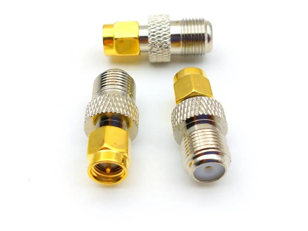 50pcs/100pcs F female jack to SMA male plug RF coaxial connector copper