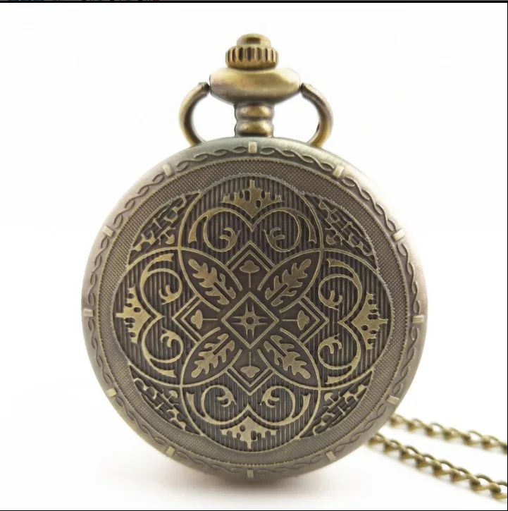 

Vintage Charming Bronze Carved Openable Hollow Steampunk Quartz Pocket Watch Men Women Necklace Pendant Clock Gifts