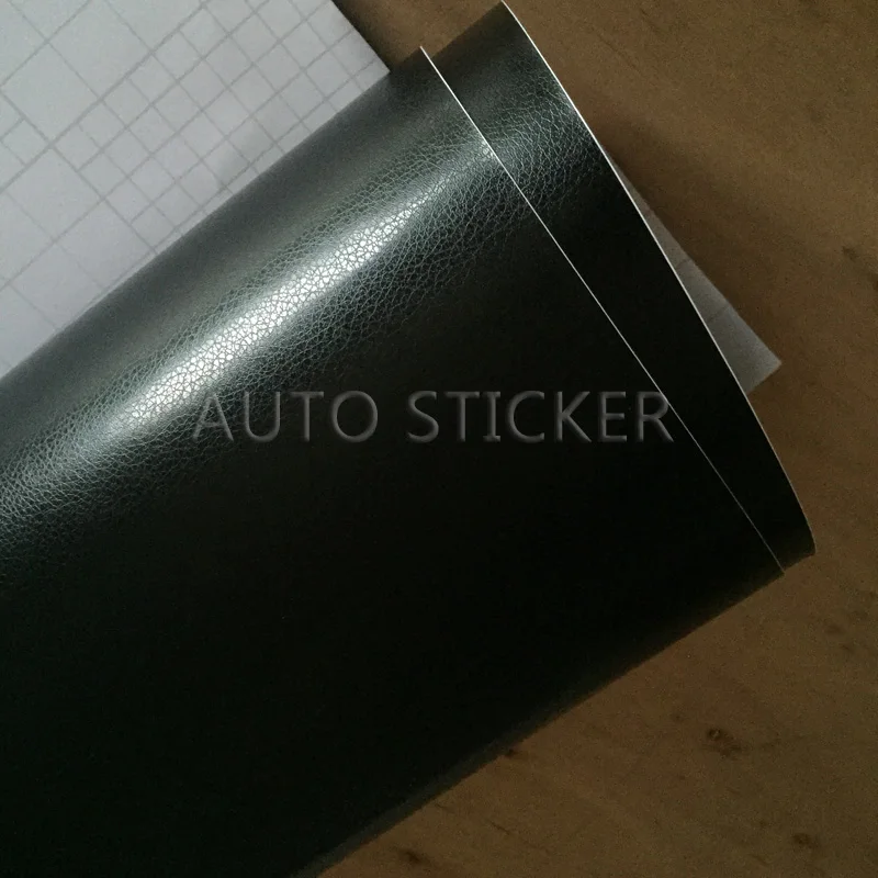 

Premium 1.52*30m black Leather Vinyl wrap Film Car interior and exterior Wrap skin With Air bubble free Car leather film