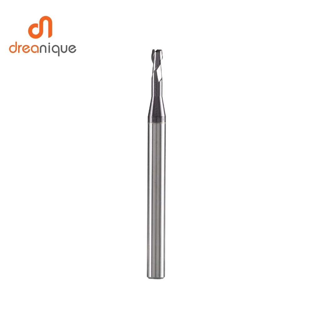 Dreanique carbide end mill 2 flute end mill d0.5-d2.0 for milling deep slot mold making long neck end mills cnc milling cutter