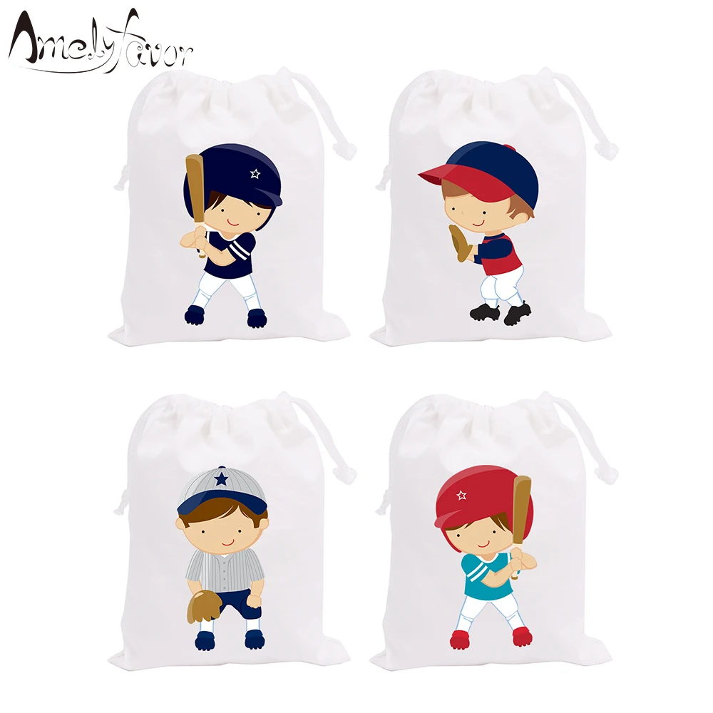 

Sports Theme Party Favor Bags Baseball Boys Players Sports Meeting Birthday Event Candy Bags Gift Bags Party Container Supplies