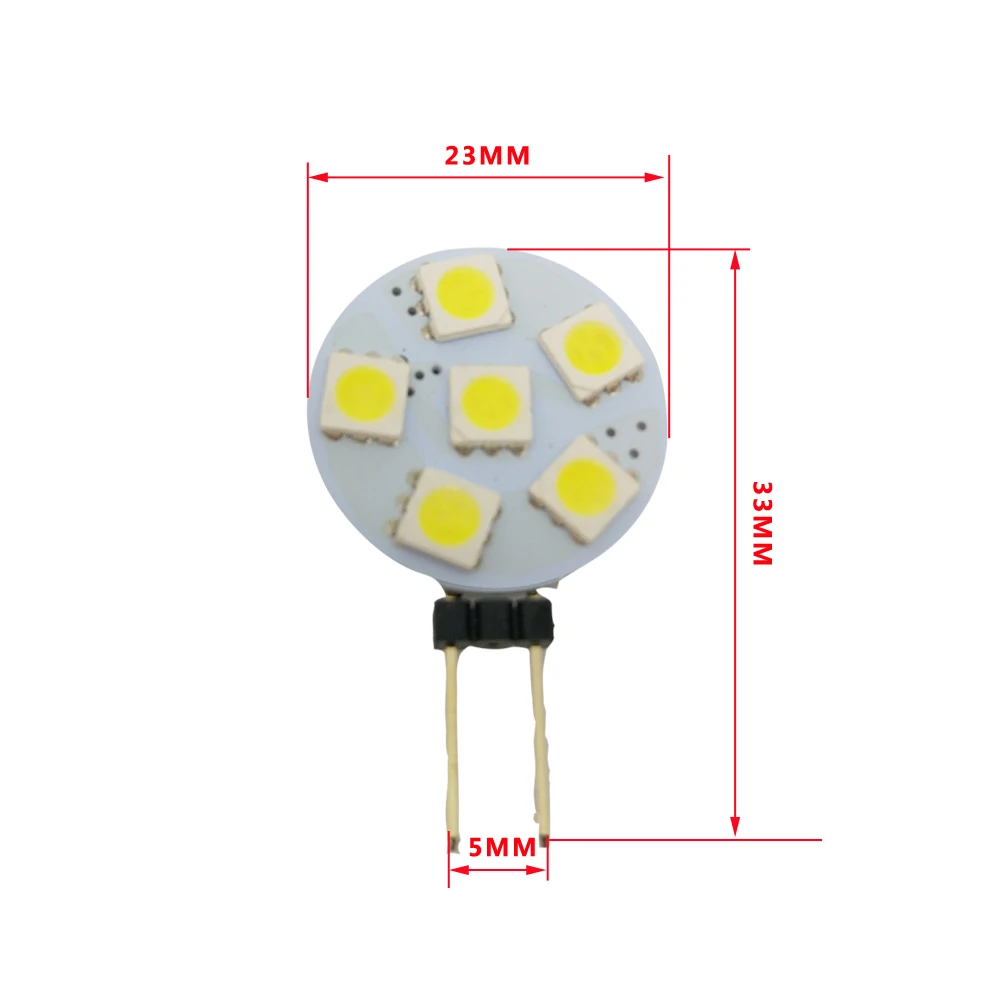 10PCS G4 5050 6 Led 12V DC W5W 6 SMD Led Home Lights RV Camper Marine White Car Home Marine Cabinet Lamps