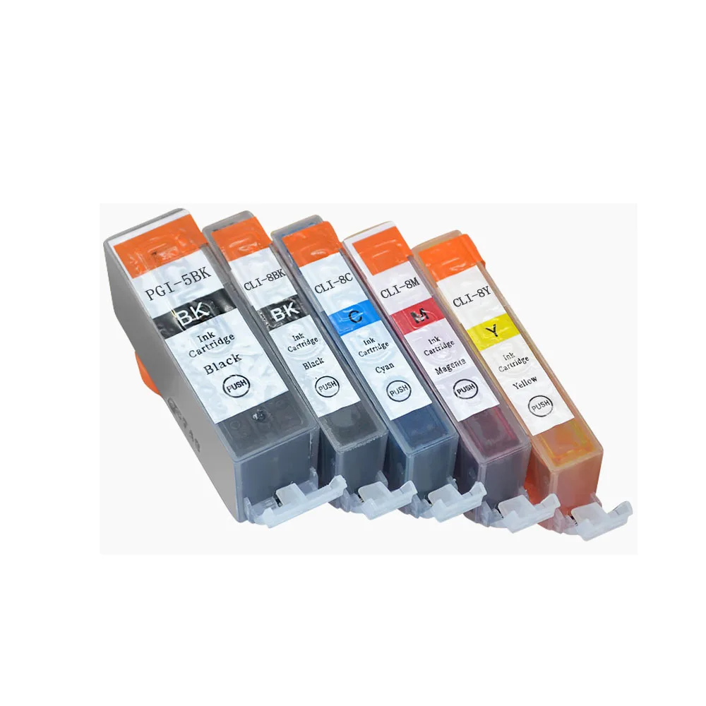 5pcs Compatible Ink Cartridges PGI-5 CLI-8 PGI5 CLI8 for Canon PIXMA iP4200 iP4300 iP4500 MP500 iP5200 MP530 MP600 MP610 MP800