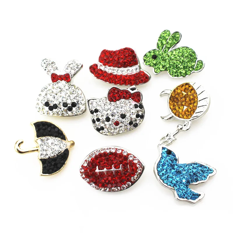 

Mix Random Full Crystal Rhinestone Snap Button Charms DIY Jewelry Ginger Snaps Bracelet&Bangles