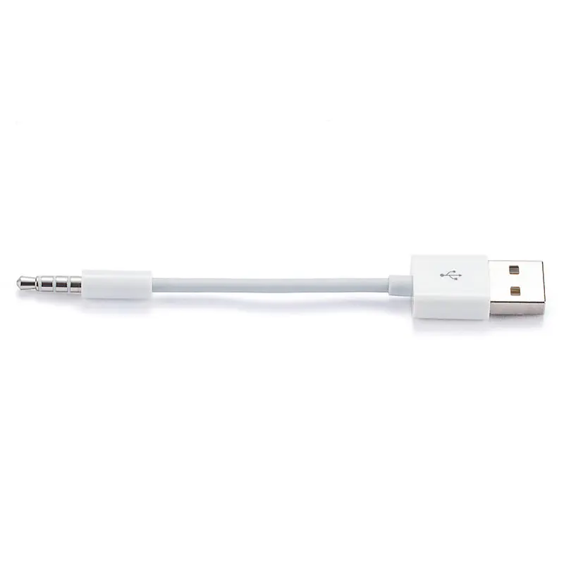 USB do 3.5mm Transfer Adapter Audio kabel 3.5mm złącze USB 2. W wieku 0 kabel do ładowarki Data Sync przewód dla Apple iPod Shuffle 3rd 4th 5th