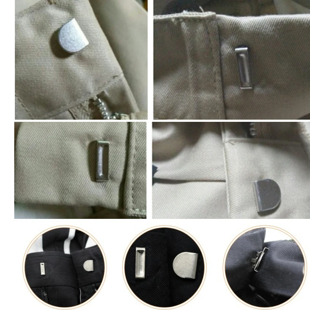 50 مجموعات/وحدة # 8015 4-جزء السراويل السنانير المعدنية النحاس شريط السحابات دعوى بانت تنورة زر السنانير النيكل n الأسود شحن مجاني