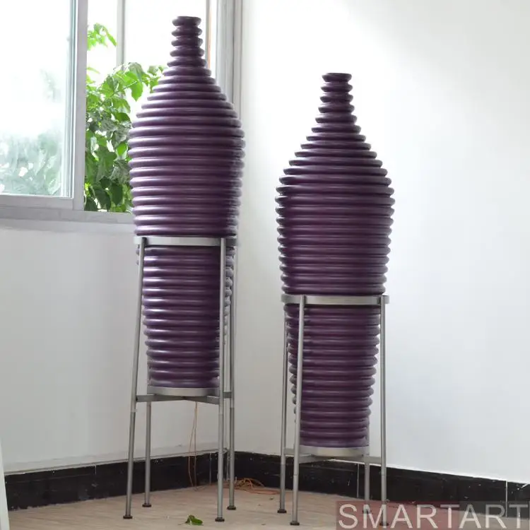 

If the SMARTART glass steel mall model room villa Club Project flower vase floor decoration