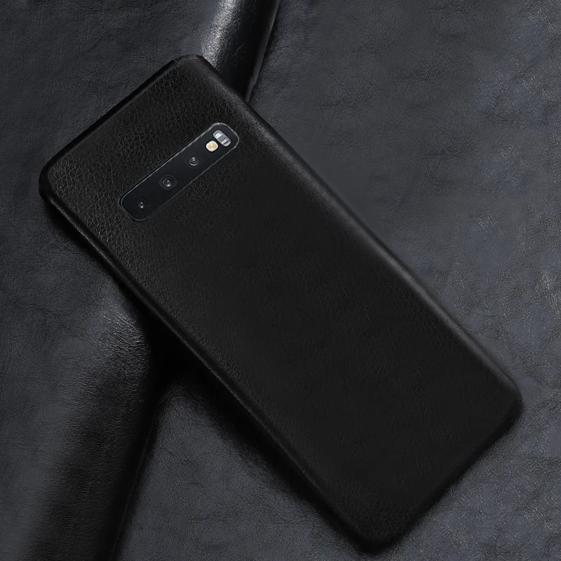 Lüks DIY deri cilt Sticker Wrap cilt telefonu arka Film SAMSUNG Galaxy S10 + S10e S8 + S9 artı not 9 8 S7Edge A750 A8S A9S