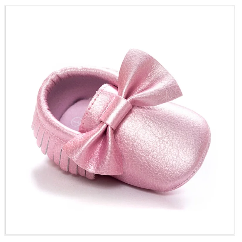 Solid Baby Girls Shoes Boys Boot Newborn First Walkers Bebe Boys Moccasin Shoe Babywear Fringe Big Bow Knot Butterfly Slipper