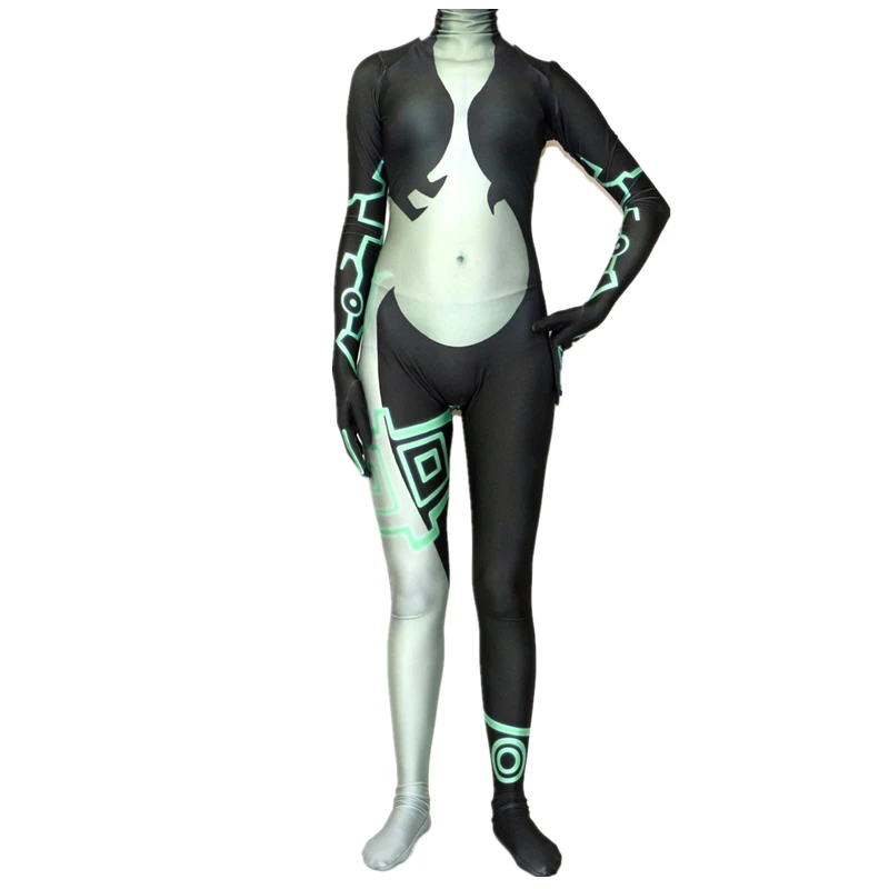 Women Twilight Princess Cosplay Costume Midna Zentai Bodysuit Suit Jumpsuits Halloween