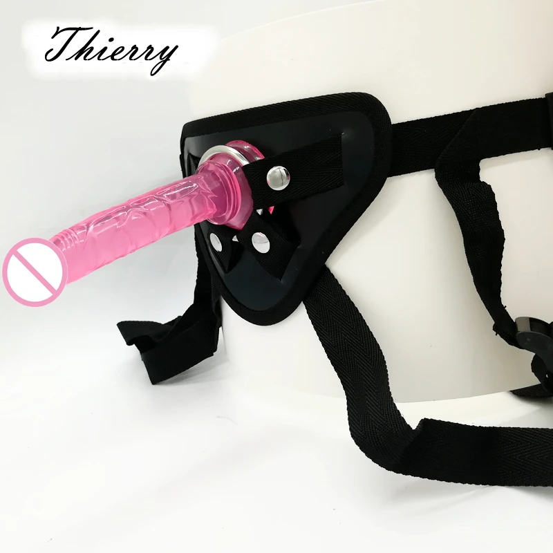 Thierry Strap On Mini Dildo Panties 14.5*2.4cm Silicone Penis With Suction Cup Strapon Harness for Vagina/Anal Plug Sex Toys