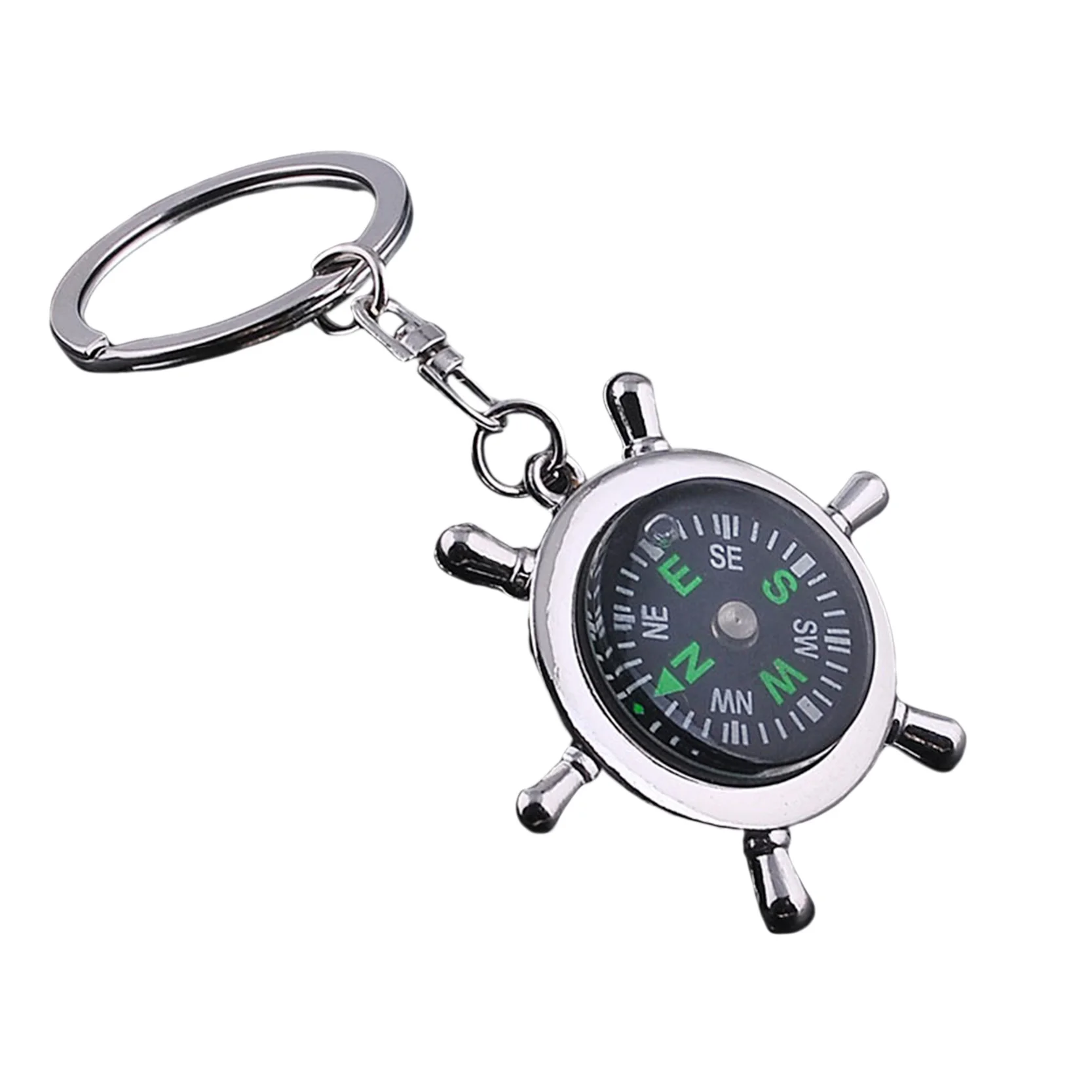 Vintage Compass with Beer Opener Key Chains Rings Mens Silver Color KeyChains Car Bag Pendant Keyring Key Holder Gift Jewelry