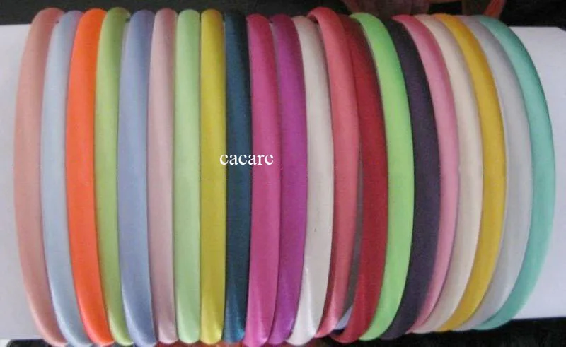 Diademas de satén de 10mm para mujer, diademas para el cabello, diadema para niñas, accesorios para el cabello para niños, aros para el cabello, bandas 200 unids/lote