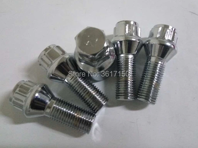 

M12*1.5 / M14*1.5 Locking Wheel Lug Bolts Length 24mm Overall Length 50mm Cone Seat